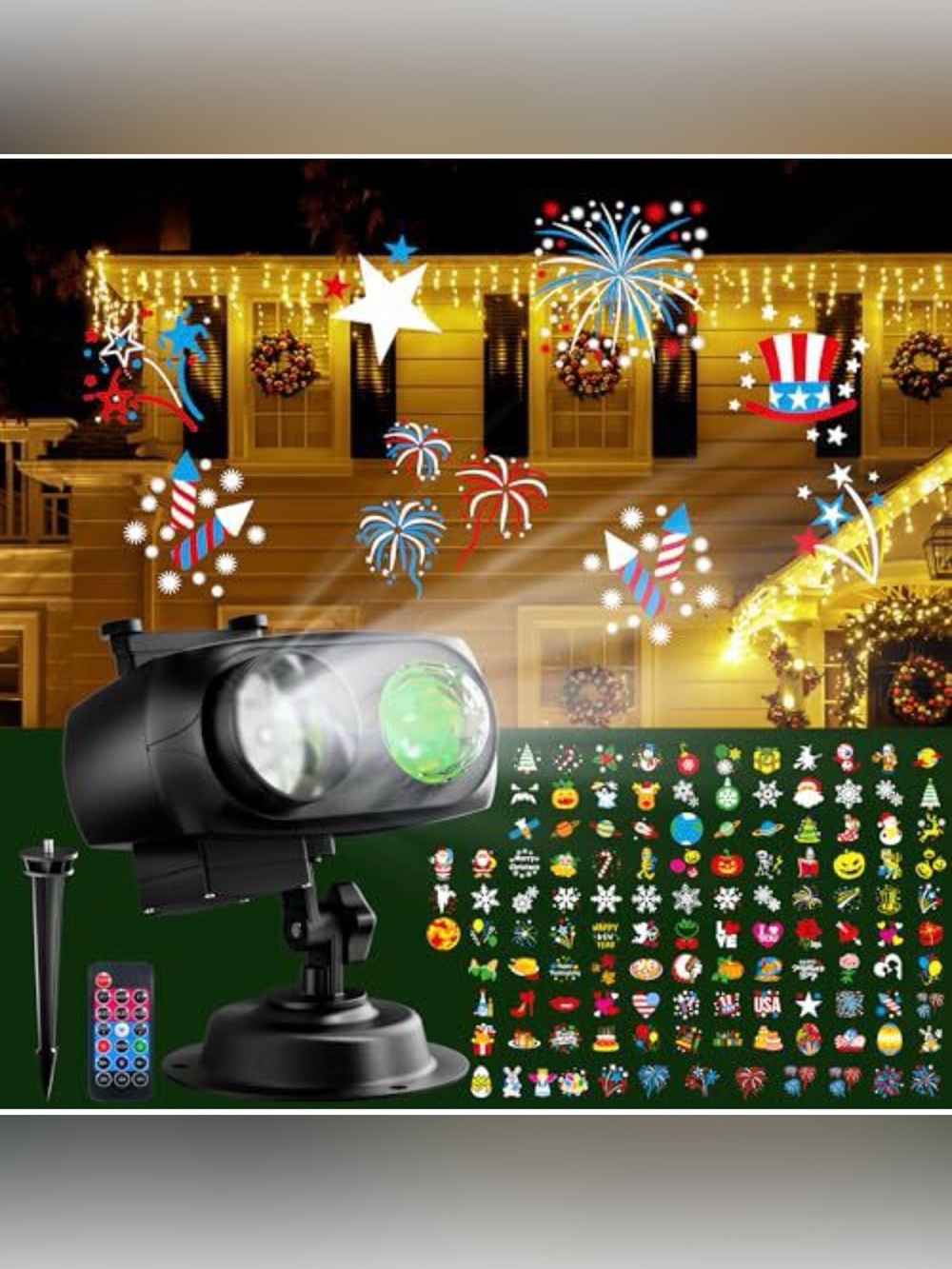 Outdoor Holiday String Light Projector - Multi-Color Patterns